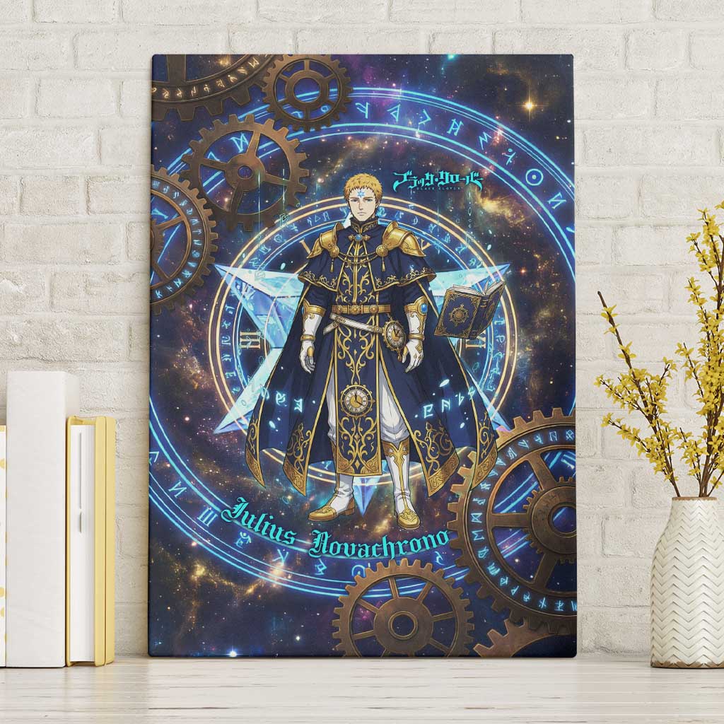 Julius Novachrono Black Clover Canvas Wall Art Cosmic Time Magic Style with Celestial Clockwork Motif