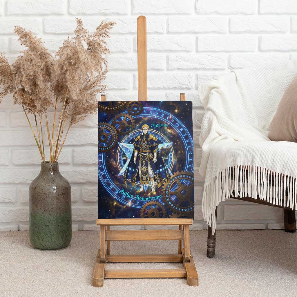 Julius Novachrono Black Clover Canvas Wall Art Cosmic Time Magic Style with Celestial Clockwork Motif