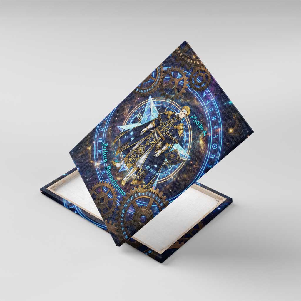 Julius Novachrono Black Clover Canvas Wall Art Cosmic Time Magic Style with Celestial Clockwork Motif