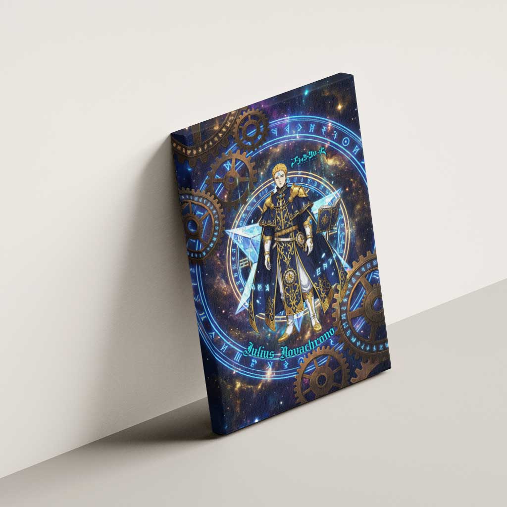 Julius Novachrono Black Clover Canvas Wall Art Cosmic Time Magic Style with Celestial Clockwork Motif