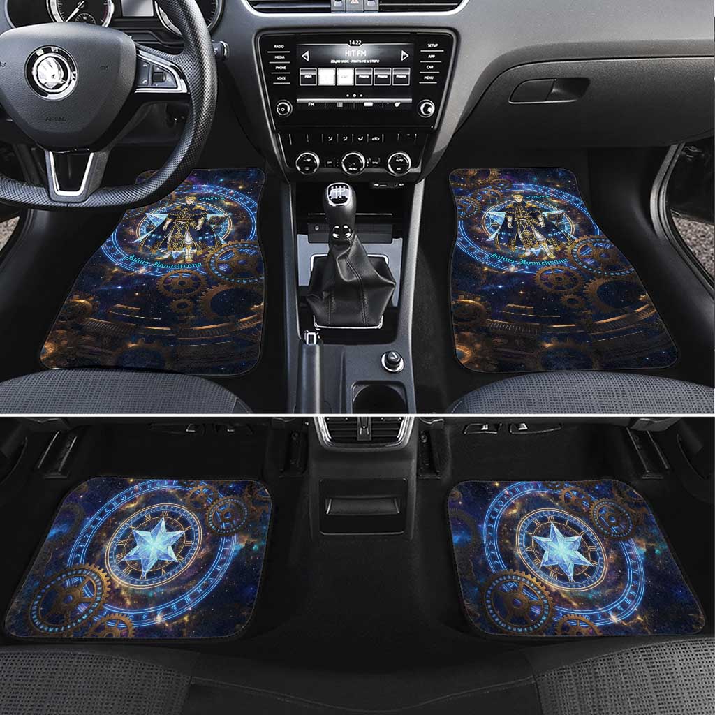 Julius Novachrono Black Clover Car Mats Cosmic Time Magic Style with Celestial Clockwork Motif