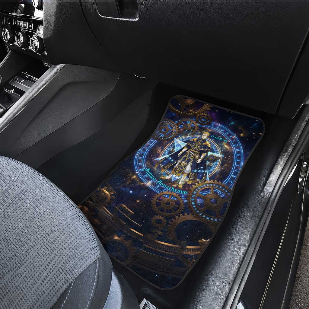 Julius Novachrono Black Clover Car Mats Cosmic Time Magic Style with Celestial Clockwork Motif