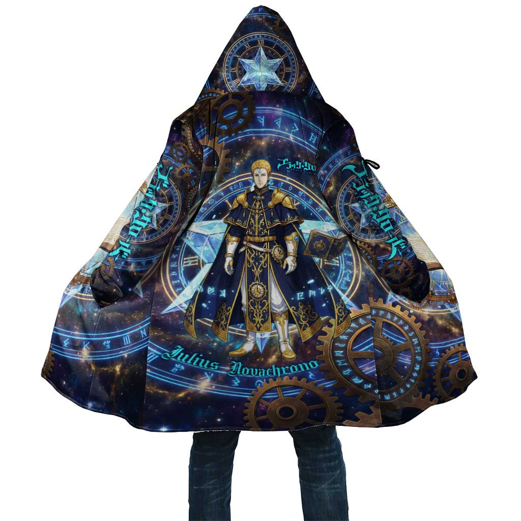 Julius Novachrono Black Clover Cloak Cosmic Time Magic Style with Celestial Clockwork Motif