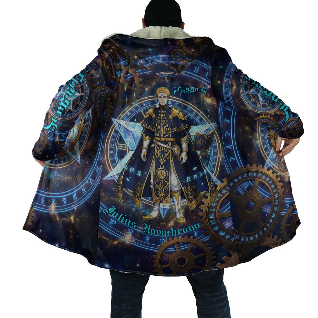Julius Novachrono Black Clover Cloak Cosmic Time Magic Style with Celestial Clockwork Motif