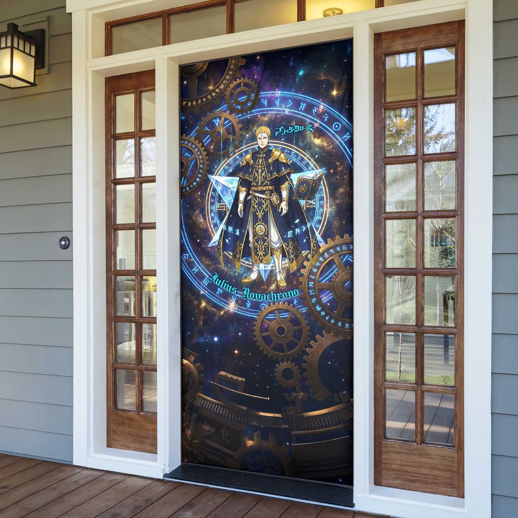 Julius Novachrono Black Clover Door Cover Cosmic Time Magic Style with Celestial Clockwork Motif