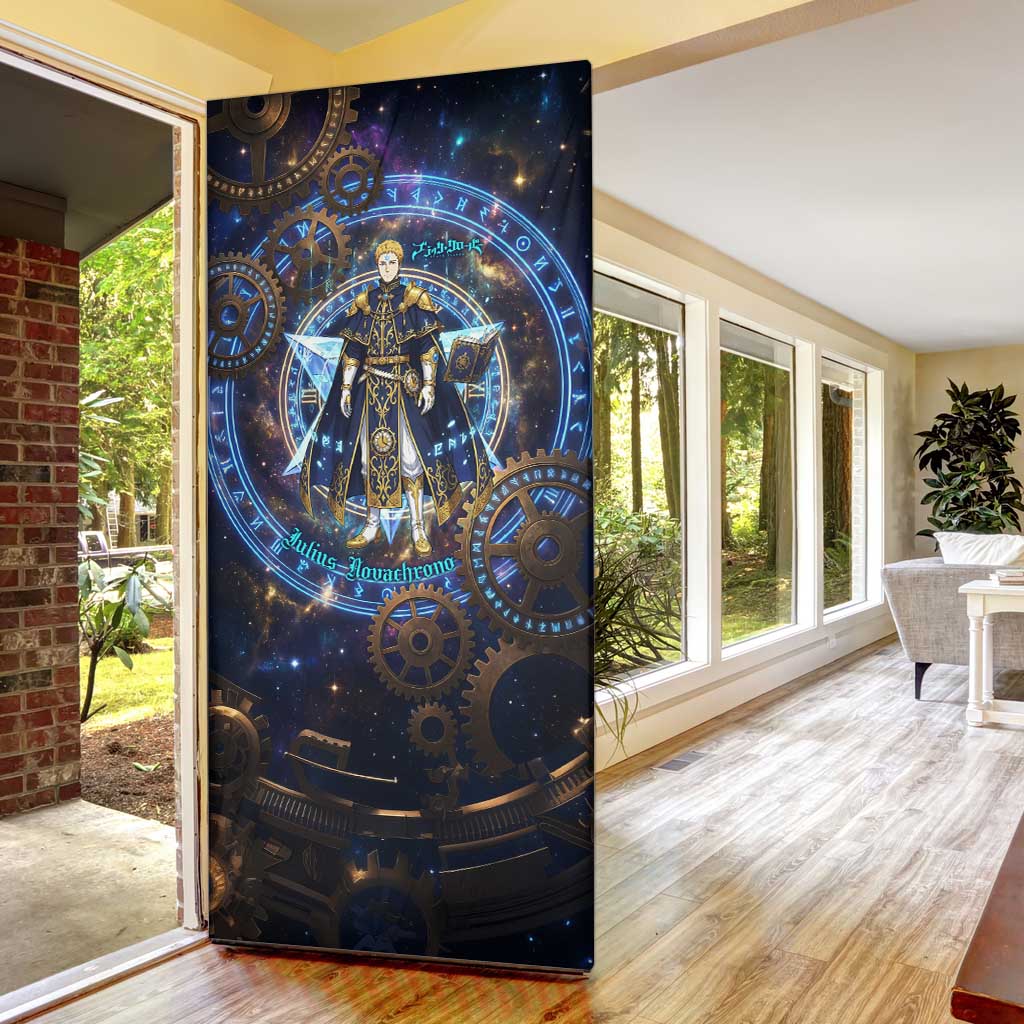 Julius Novachrono Black Clover Door Cover Cosmic Time Magic Style with Celestial Clockwork Motif