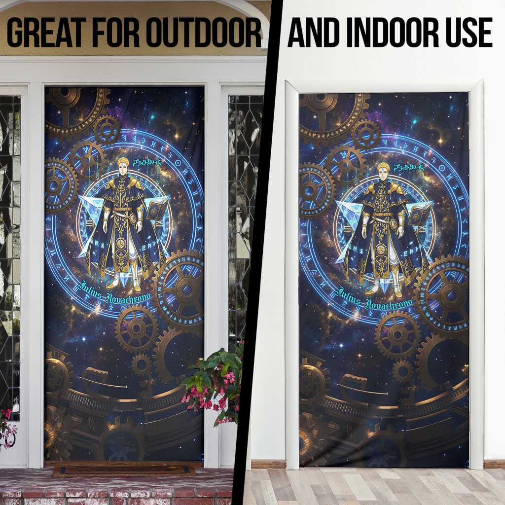 Julius Novachrono Black Clover Door Cover Cosmic Time Magic Style with Celestial Clockwork Motif