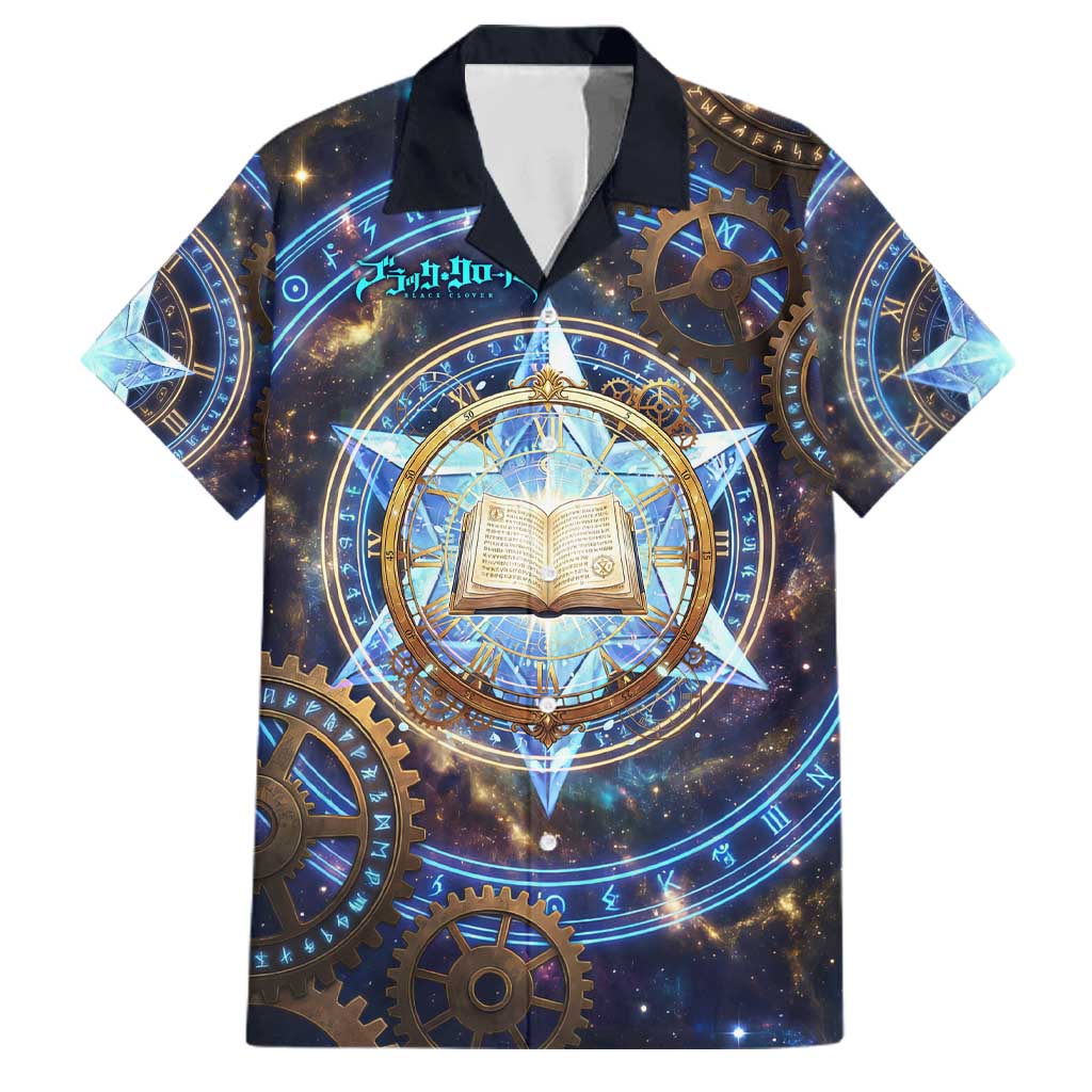 Julius Novachrono Black Clover Family Matching Tank Maxi Dress and Hawaiian Shirt Cosmic Time Magic Style with Celestial Clockwork Motif