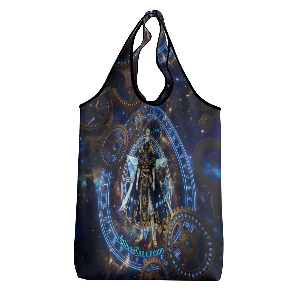 Julius Novachrono Black Clover Grocery Bag Cosmic Time Magic Style with Celestial Clockwork Motif