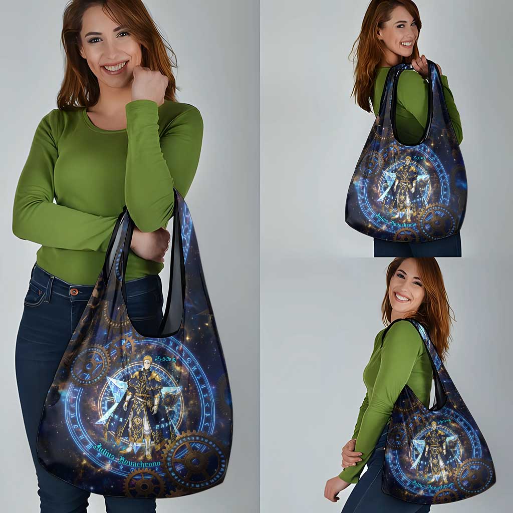 Julius Novachrono Black Clover Grocery Bag Cosmic Time Magic Style with Celestial Clockwork Motif