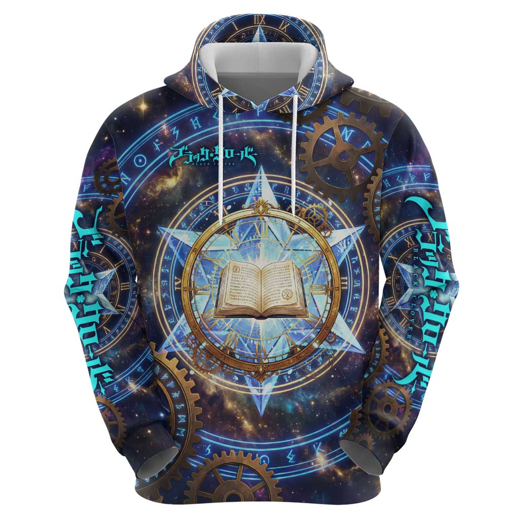 Julius Novachrono Black Clover Hoodie Cosmic Time Magic Style with Celestial Clockwork Motif