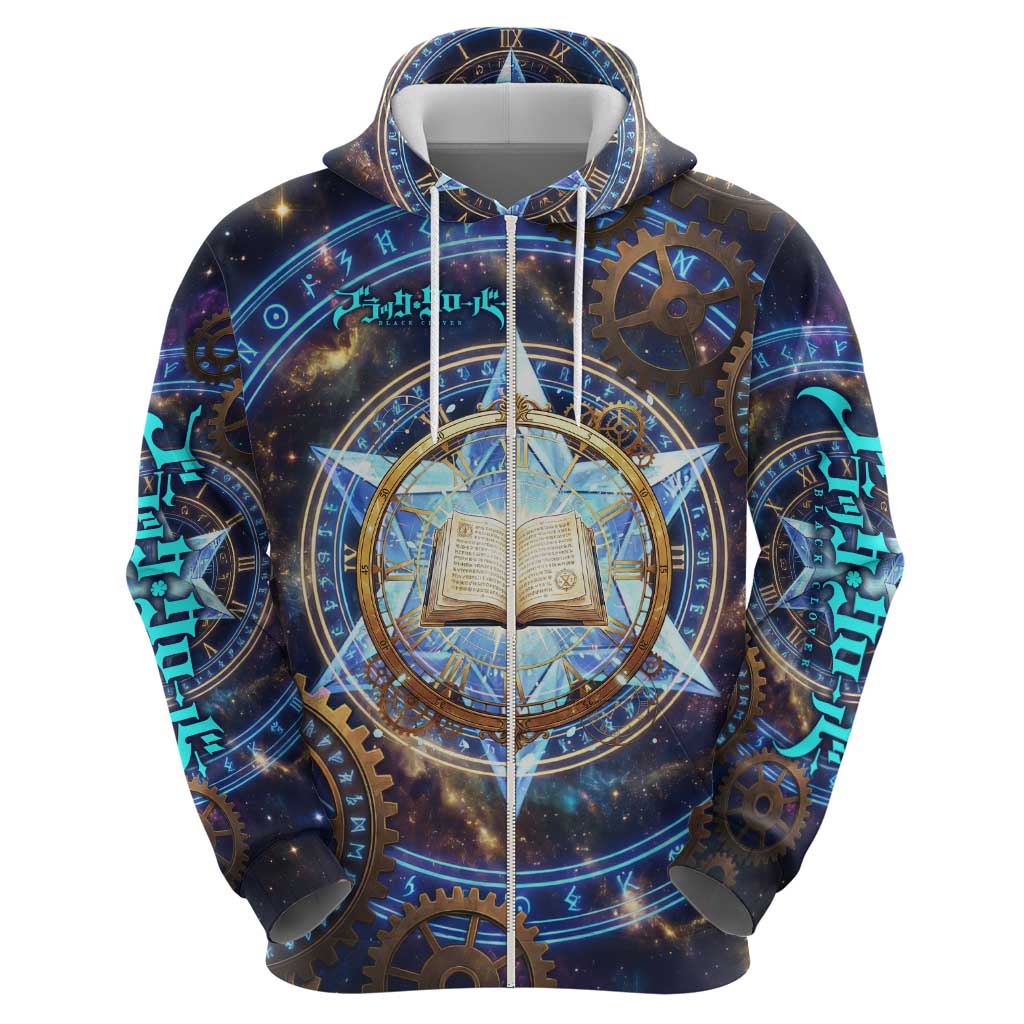 Julius Novachrono Black Clover Hoodie Cosmic Time Magic Style with Celestial Clockwork Motif