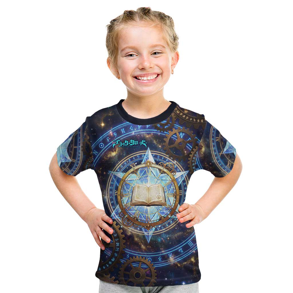 Julius Novachrono Black Clover Kid T Shirt Cosmic Time Magic Style with Celestial Clockwork Motif