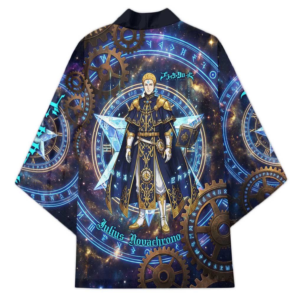 Julius Novachrono Black Clover Kimono Cosmic Time Magic Style with Celestial Clockwork Motif