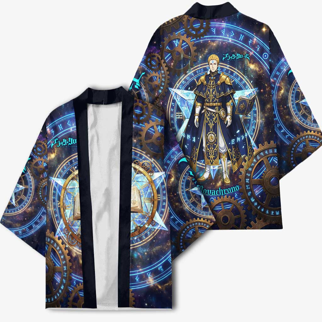 Julius Novachrono Black Clover Kimono Cosmic Time Magic Style with Celestial Clockwork Motif