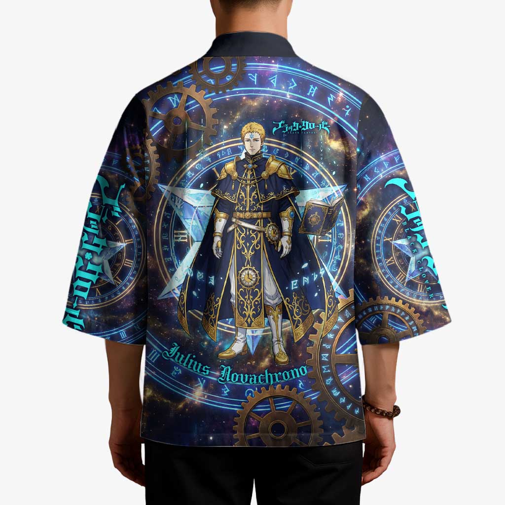 Julius Novachrono Black Clover Kimono Cosmic Time Magic Style with Celestial Clockwork Motif