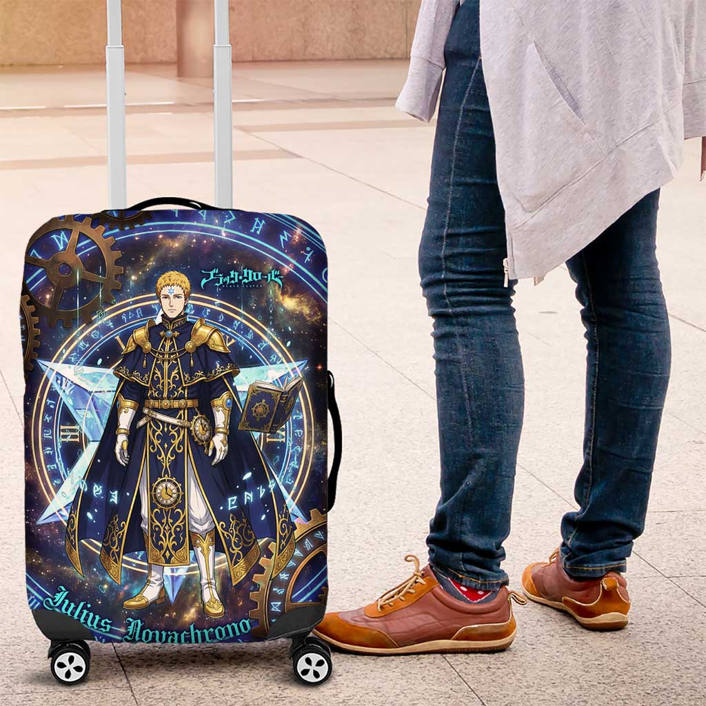 Julius Novachrono Black Clover Luggage Cover Cosmic Time Magic Style with Celestial Clockwork Motif