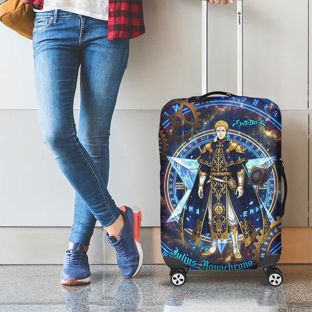Julius Novachrono Black Clover Luggage Cover Cosmic Time Magic Style with Celestial Clockwork Motif