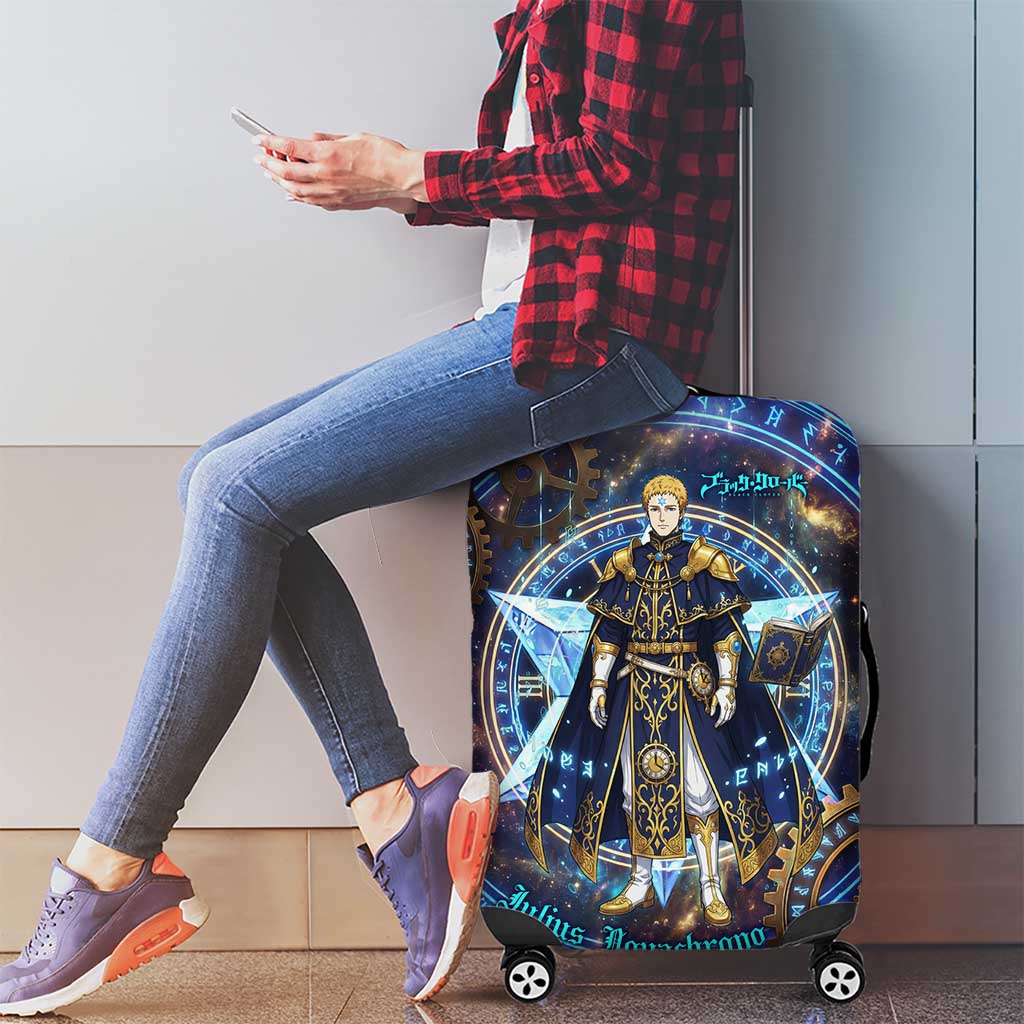 Julius Novachrono Black Clover Luggage Cover Cosmic Time Magic Style with Celestial Clockwork Motif
