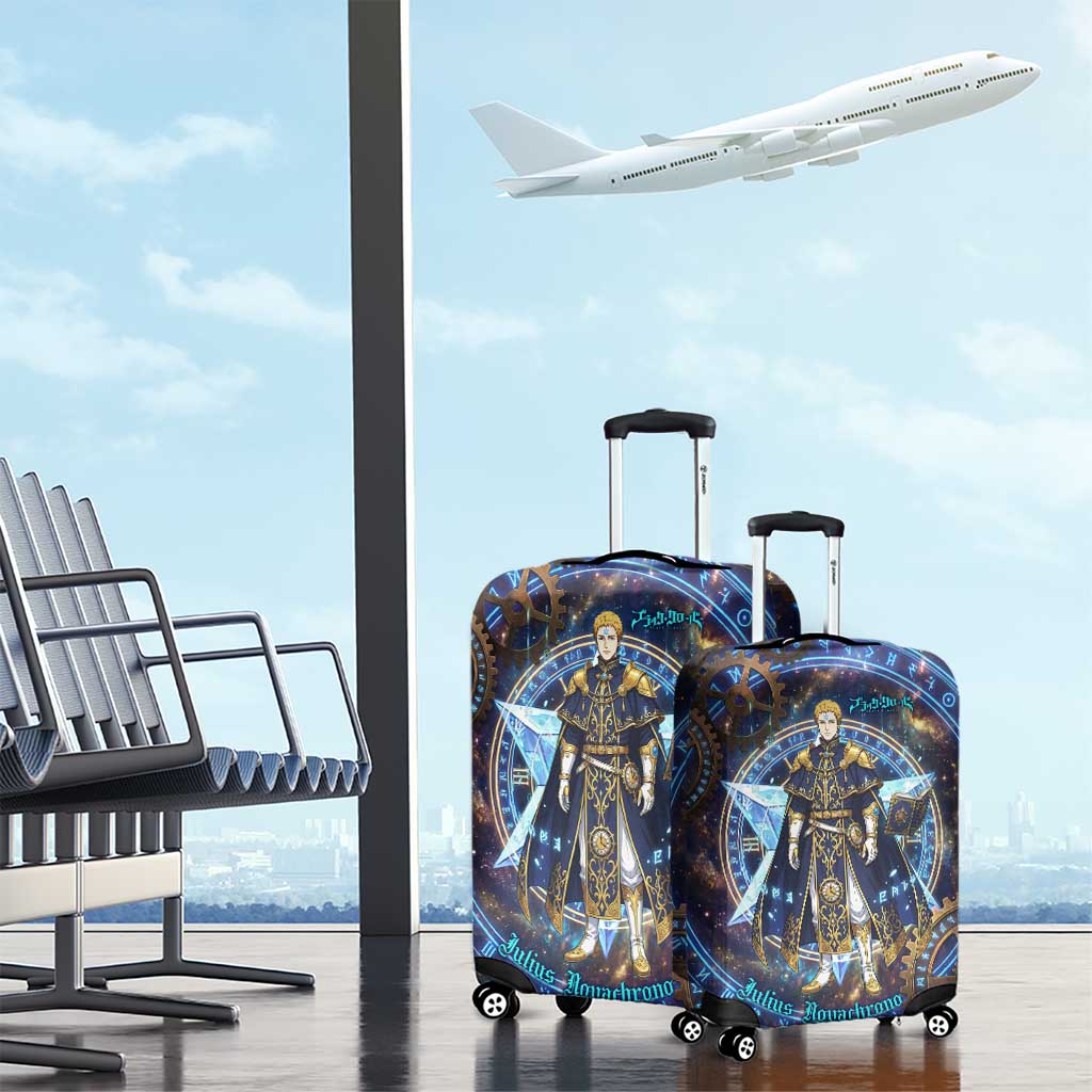 Julius Novachrono Black Clover Luggage Cover Cosmic Time Magic Style with Celestial Clockwork Motif