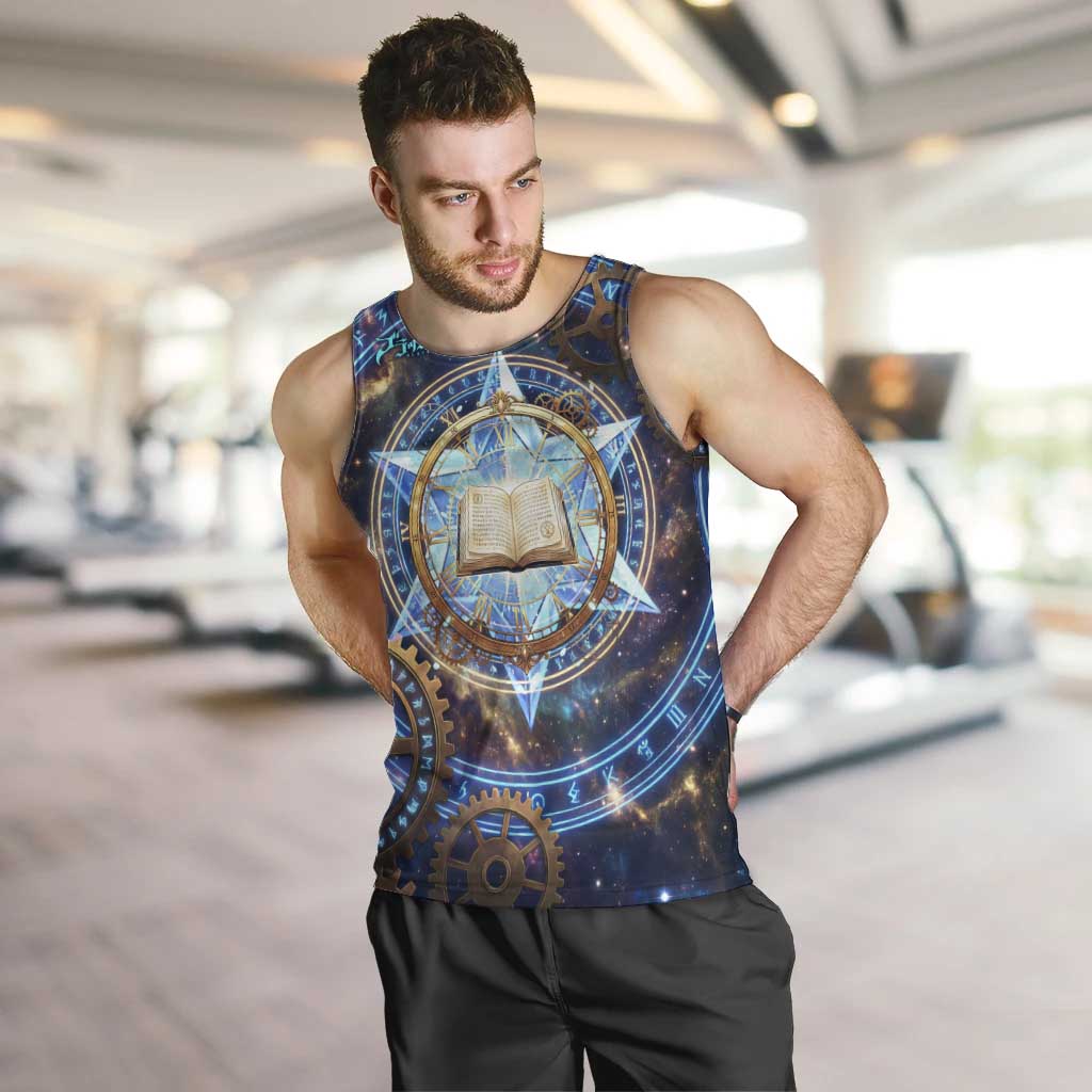 Julius Novachrono Black Clover Men Tank Top Cosmic Time Magic Style with Celestial Clockwork Motif