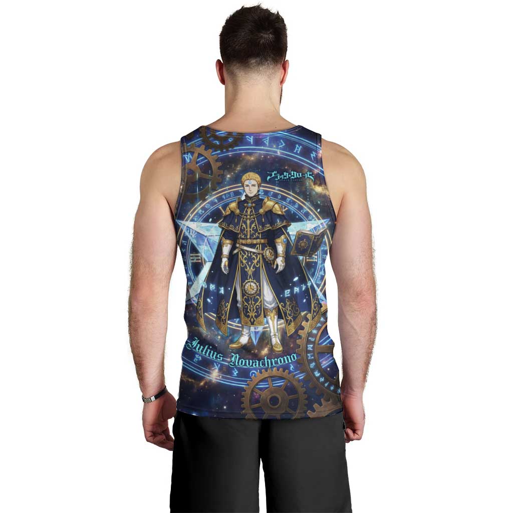 Julius Novachrono Black Clover Men Tank Top Cosmic Time Magic Style with Celestial Clockwork Motif