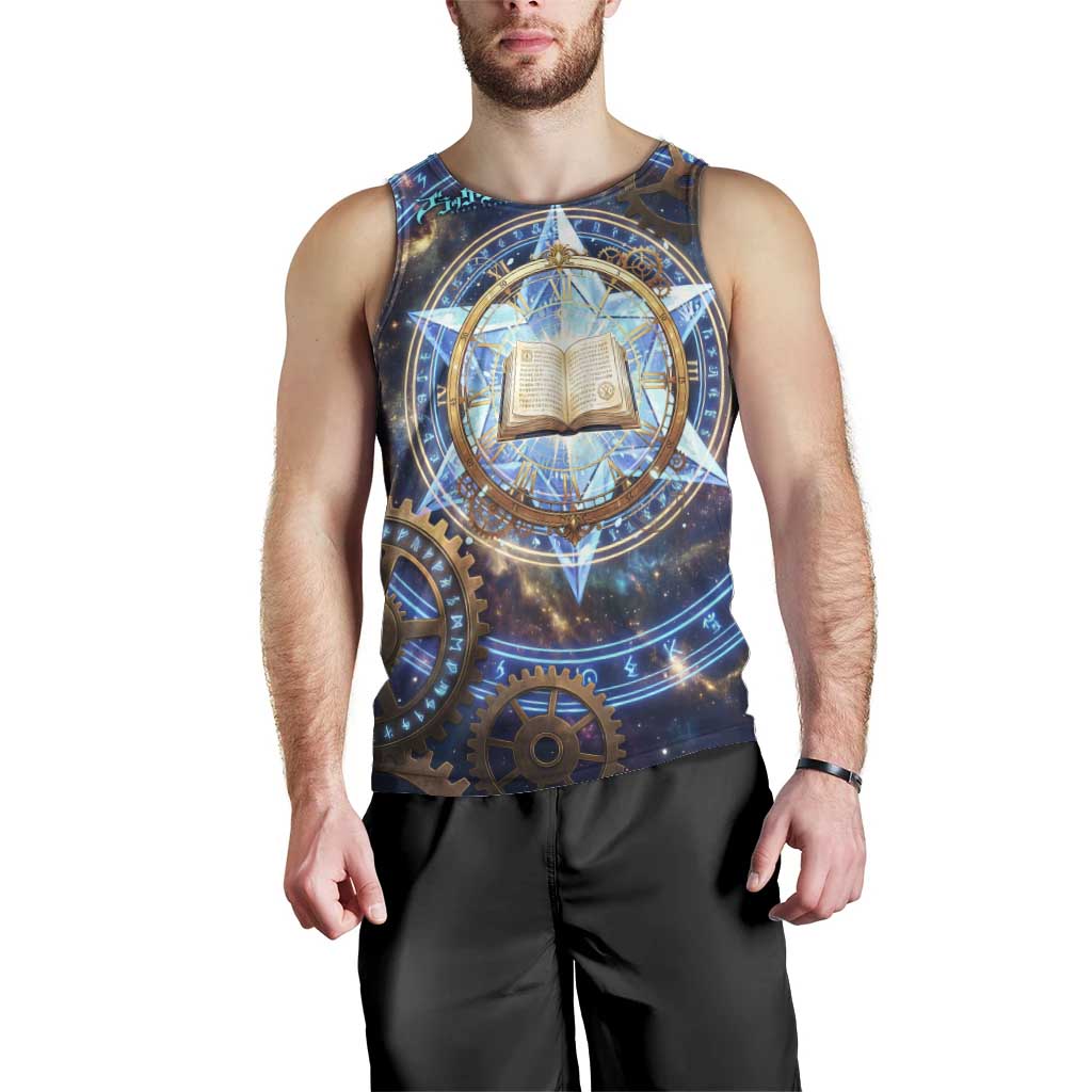 Julius Novachrono Black Clover Men Tank Top Cosmic Time Magic Style with Celestial Clockwork Motif