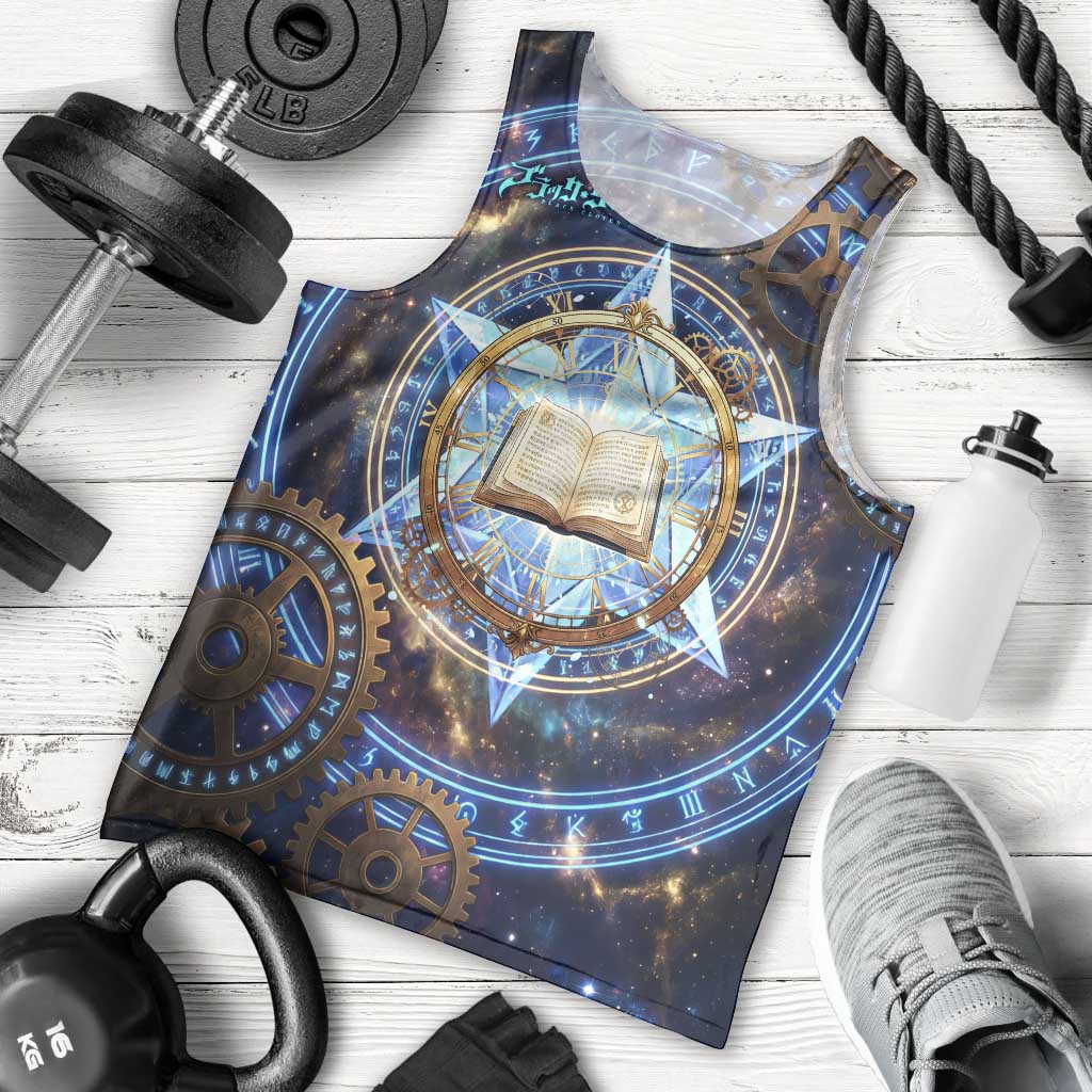 Julius Novachrono Black Clover Men Tank Top Cosmic Time Magic Style with Celestial Clockwork Motif