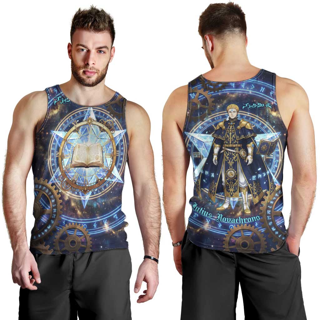Julius Novachrono Black Clover Men Tank Top Cosmic Time Magic Style with Celestial Clockwork Motif