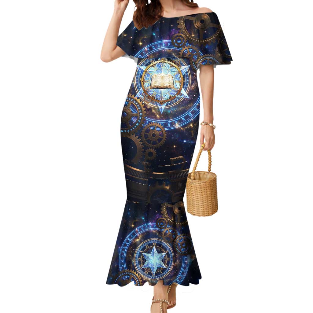 Julius Novachrono Black Clover Mermaid Dress Cosmic Time Magic Style with Celestial Clockwork Motif