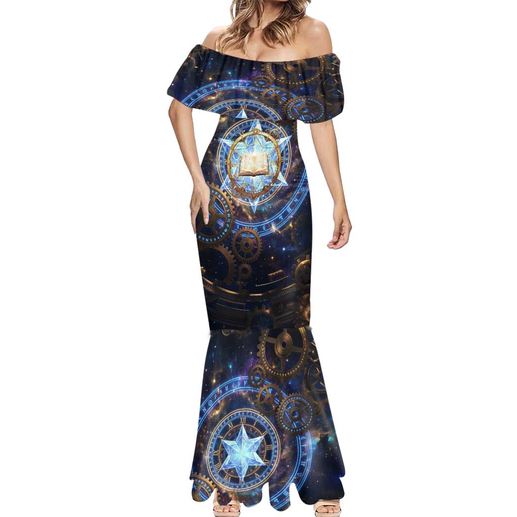 Julius Novachrono Black Clover Mermaid Dress Cosmic Time Magic Style with Celestial Clockwork Motif
