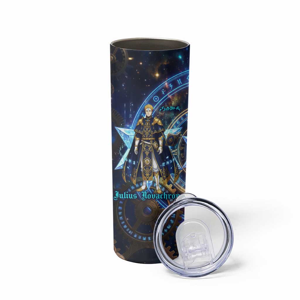 Julius Novachrono Black Clover Skinny Tumbler Cosmic Time Magic Style with Celestial Clockwork Motif