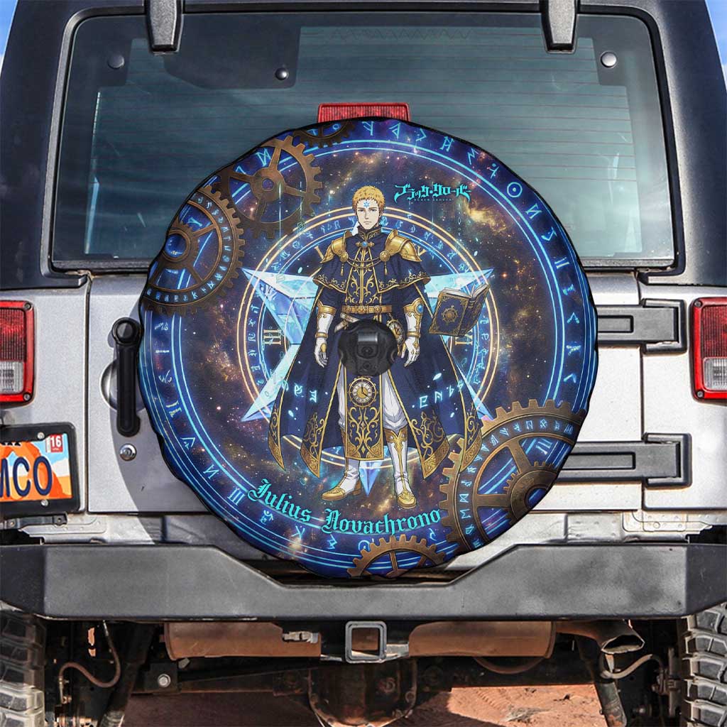 Julius Novachrono Black Clover Spare Tire Cover Cosmic Time Magic Style with Celestial Clockwork Motif