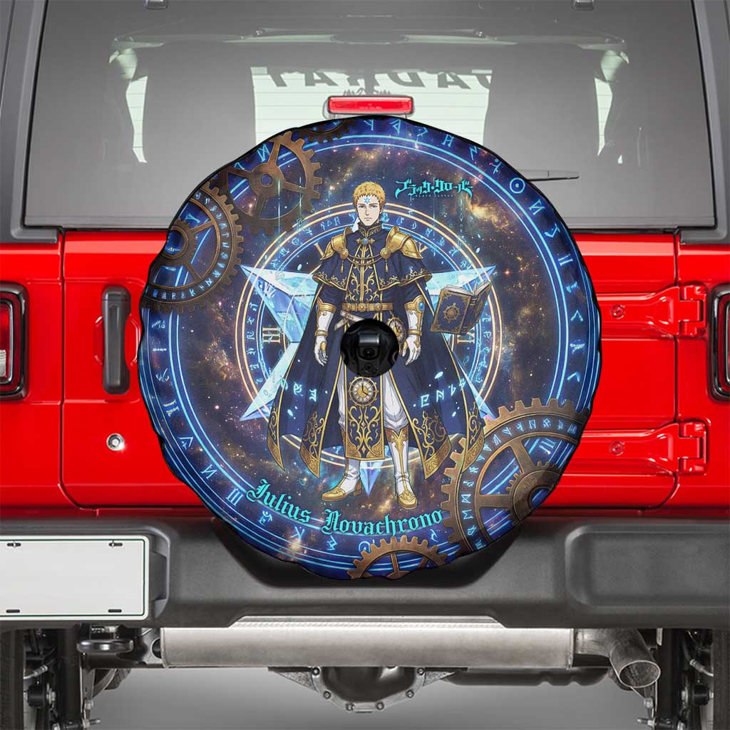 Julius Novachrono Black Clover Spare Tire Cover Cosmic Time Magic Style with Celestial Clockwork Motif