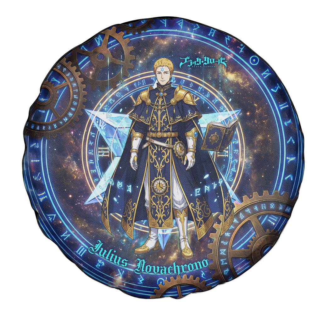 Julius Novachrono Black Clover Spare Tire Cover Cosmic Time Magic Style with Celestial Clockwork Motif