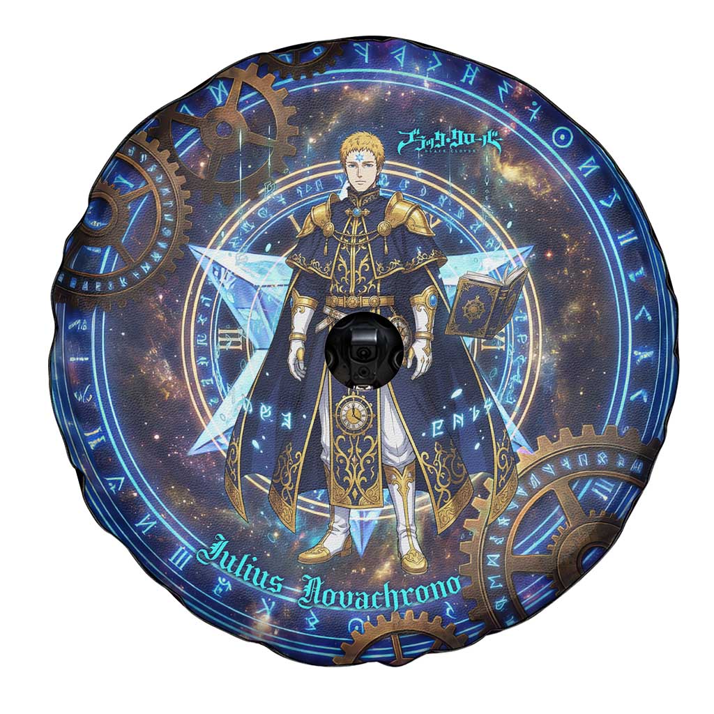 Julius Novachrono Black Clover Spare Tire Cover Cosmic Time Magic Style with Celestial Clockwork Motif
