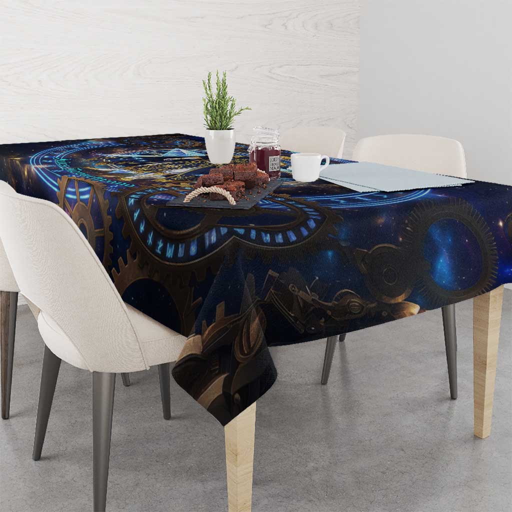 Julius Novachrono Black Clover Tablecloth Cosmic Time Magic Style with Celestial Clockwork Motif