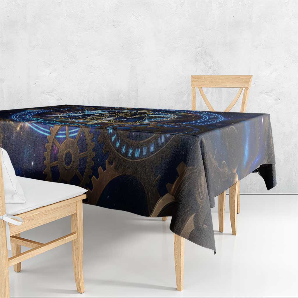 Julius Novachrono Black Clover Tablecloth Cosmic Time Magic Style with Celestial Clockwork Motif