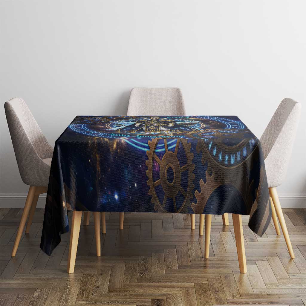 Julius Novachrono Black Clover Tablecloth Cosmic Time Magic Style with Celestial Clockwork Motif