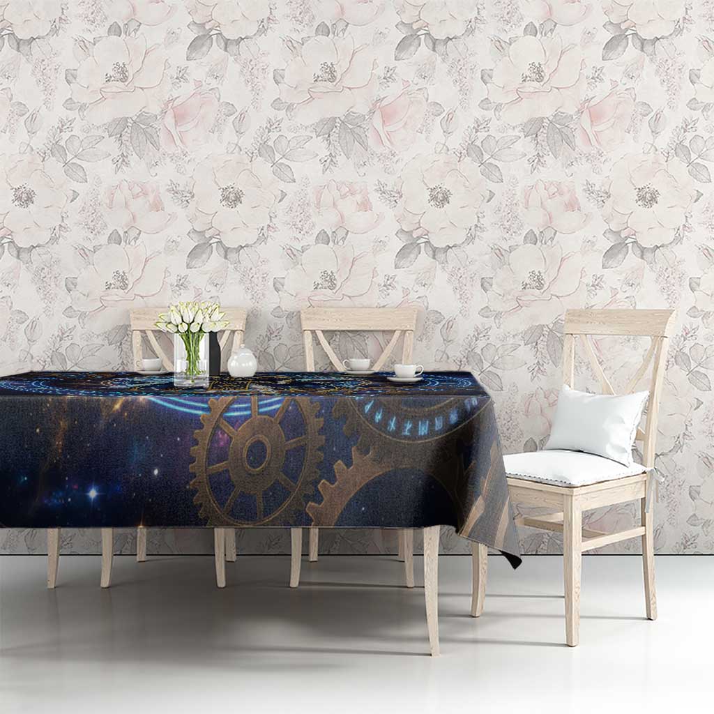Julius Novachrono Black Clover Tablecloth Cosmic Time Magic Style with Celestial Clockwork Motif