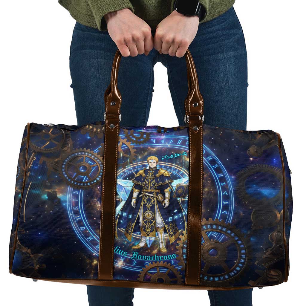 Julius Novachrono Black Clover Travel Bag Cosmic Time Magic Style with Celestial Clockwork Motif