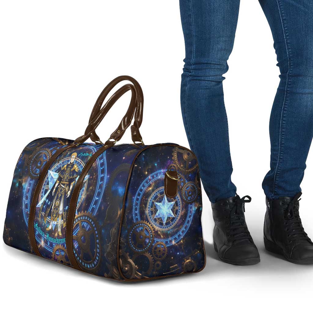 Julius Novachrono Black Clover Travel Bag Cosmic Time Magic Style with Celestial Clockwork Motif