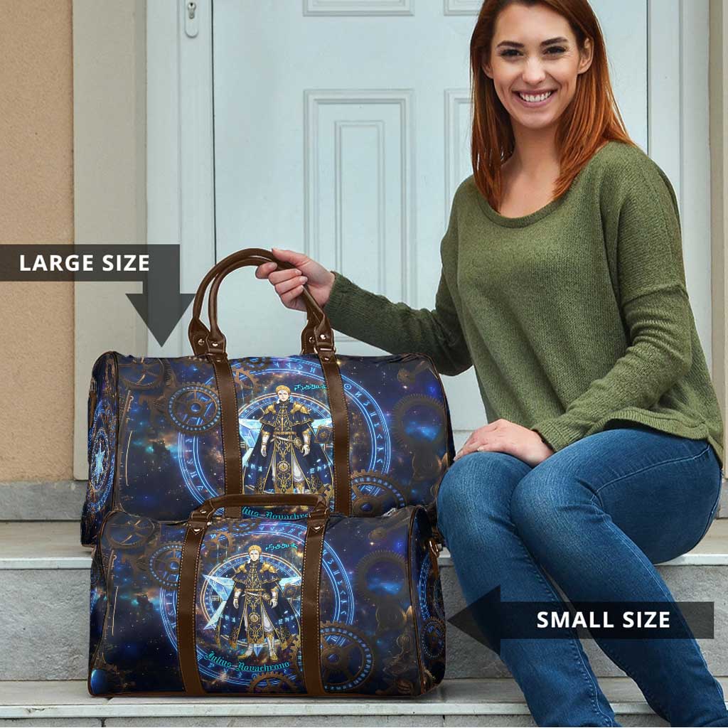 Julius Novachrono Black Clover Travel Bag Cosmic Time Magic Style with Celestial Clockwork Motif