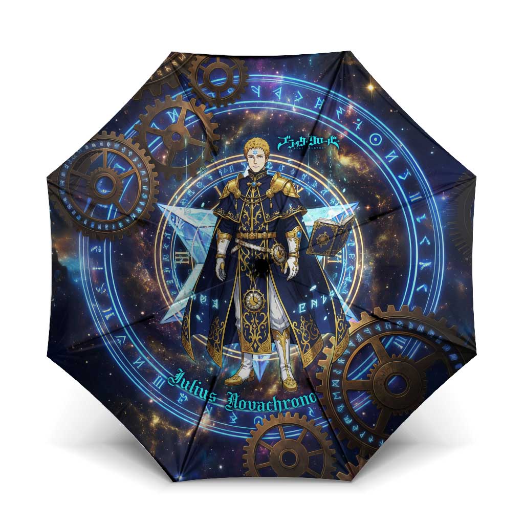 Julius Novachrono Black Clover Umbrella Cosmic Time Magic Style with Celestial Clockwork Motif