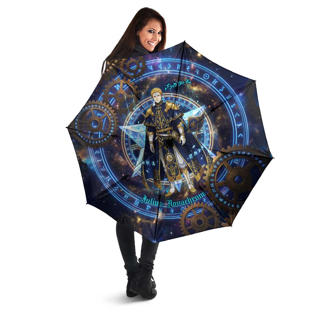 Julius Novachrono Black Clover Umbrella Cosmic Time Magic Style with Celestial Clockwork Motif