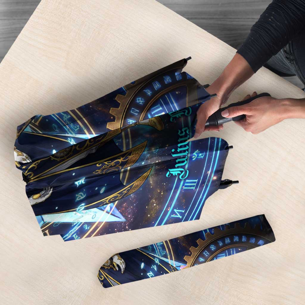 Julius Novachrono Black Clover Umbrella Cosmic Time Magic Style with Celestial Clockwork Motif