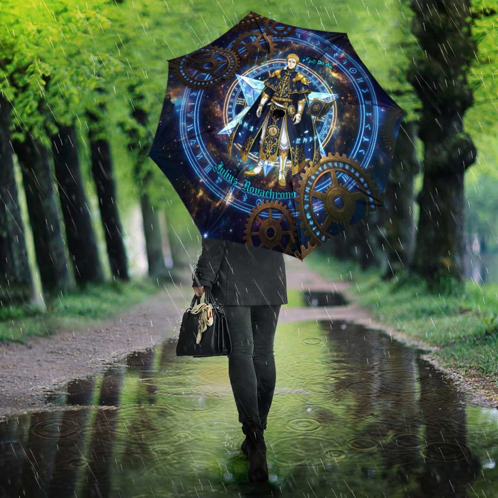 Julius Novachrono Black Clover Umbrella Cosmic Time Magic Style with Celestial Clockwork Motif