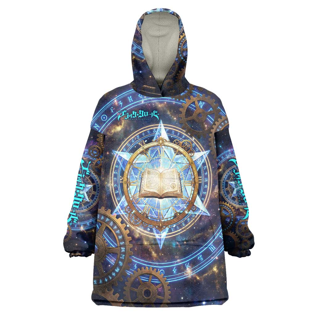 Julius Novachrono Black Clover Wearable Blanket Hoodie Cosmic Time Magic Style with Celestial Clockwork Motif