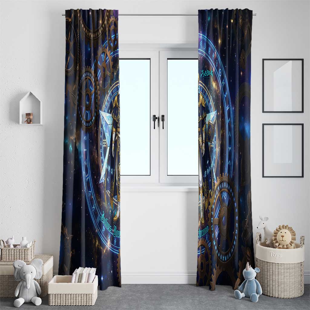 Julius Novachrono Black Clover Window Curtain Cosmic Time Magic Style with Celestial Clockwork Motif