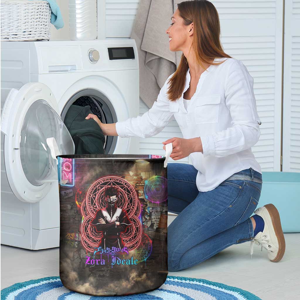 Zara Ideale Black Clover Laundry Basket Graffiti Magic Circle Style with Urban Grunge Aesthetic